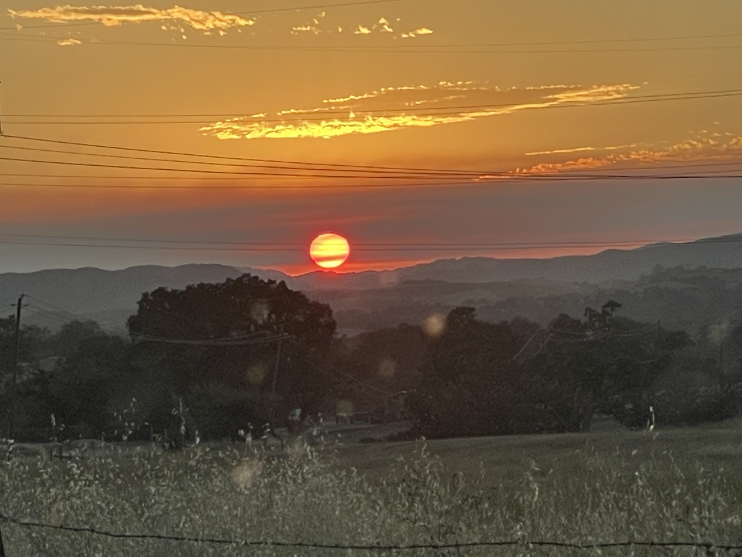 Sunset over hills